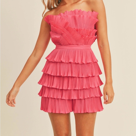 Pink Ruffled Short Dress - Picture 3 of 3
